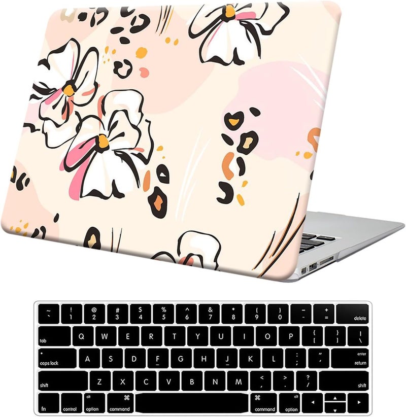 FUNUT for MacBook Air 13 inch Case M1 2021 2020 2019 2018 Release A2337 A2179 A1932 Touch ID, MacBook Air M1 Cover Laptop Plastic Hard Shell Case & Keyboard Cover MacBook Air 13 inch, Floral - Image 1